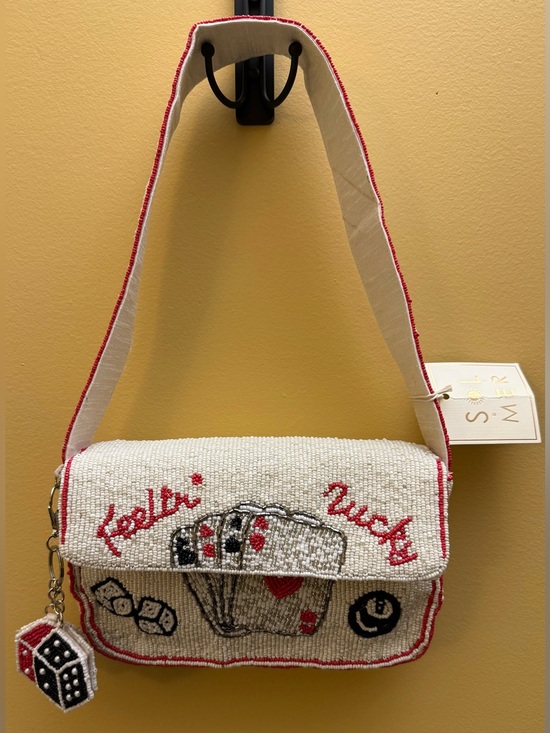 Sol And Mer Handbags - Sol & Mer hand Beaded 'Feelin' Lucky' cards White&Red purses NWT TIK TOK Viral